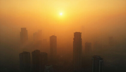 Golden sunrise and sunset paint the Hong Kong cityscape