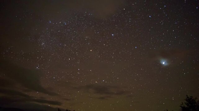 Timelapse of clear night sky with stars