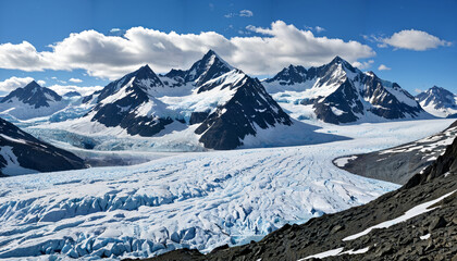 Obraz premium Paysage montagneux enneigé avec un grand glacier