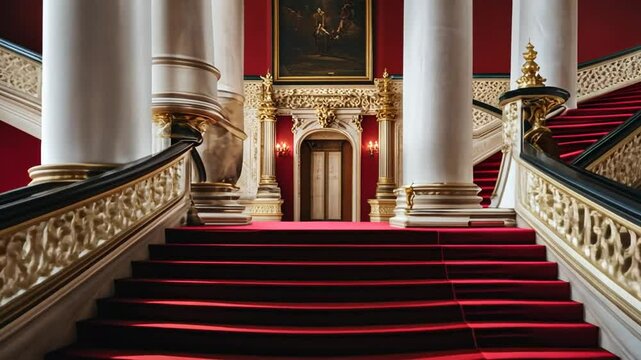 Entrance with staircase of a palace.