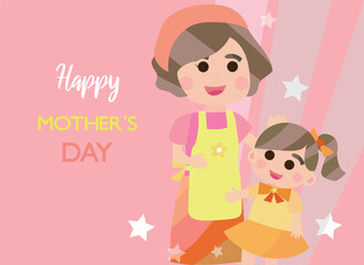 Happy Mothers Day. Set of cute and colorful vector illustrations.