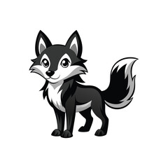 Adorable Cartoon Wolf