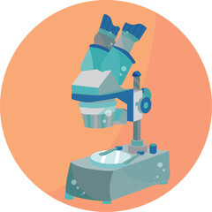 microscope icon of color chemistry biology concept. Vector illustration science