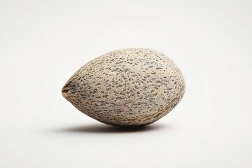 Single Almond Nut Macro Shot: Crisp, Detailed Image of a Whole Almond, Perfectly Positioned on a Clean, Solid Background. Ideal for Food Blogs, Packaging Design, Culinary Websites, and Health &       