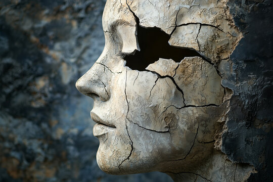 broken face of a woman