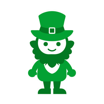 green leprechaun character smiling on white clip art preview