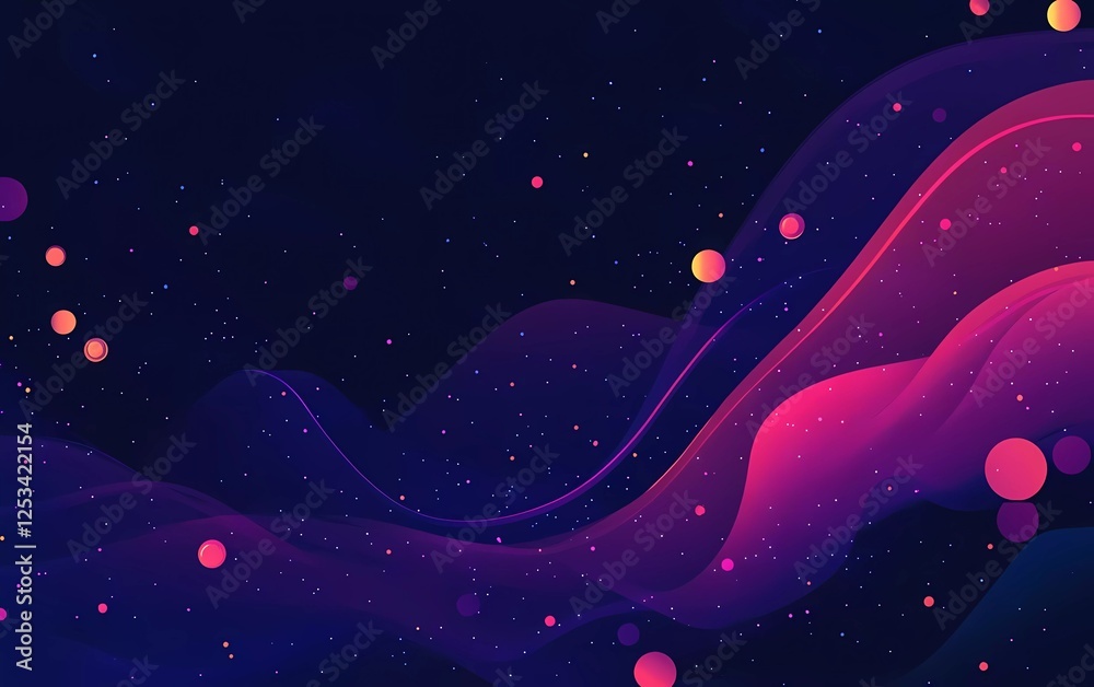 Fototapete abstract, colorful sound wave background. audio spectrum with glowing elements on a dark blue backdr