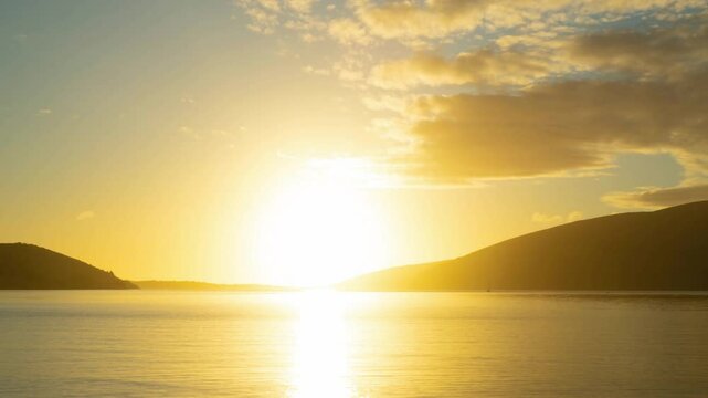 Timelapse of stunning textured sky in the mountains on the seashore