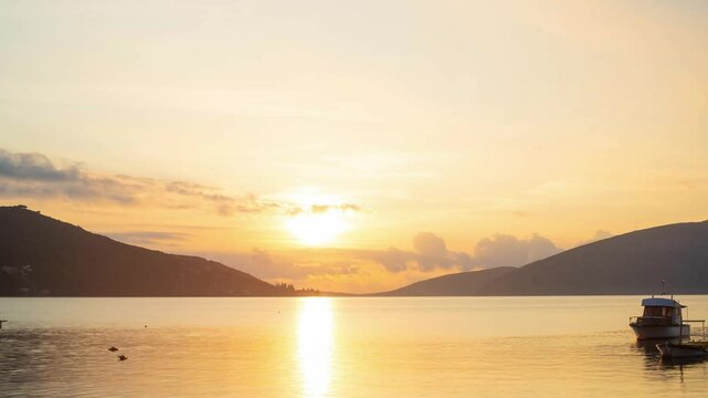 Timelapse of stunning textured sky in the mountains on the seashore