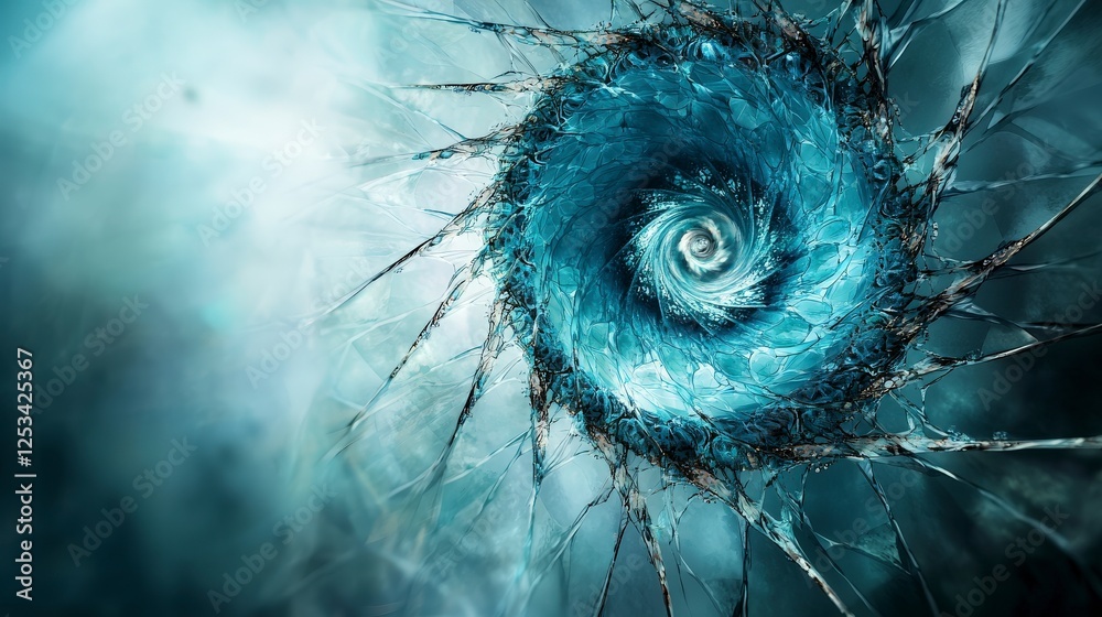 Poster dynamic circular design shift abstract art digital creation surreal environment close-up view optica