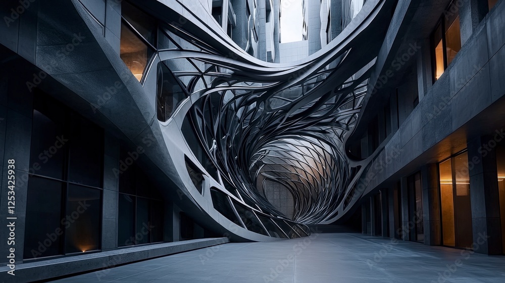 Leinwandbilder dynamic architectural design revealed through distorted perspectives in urban space modern context a