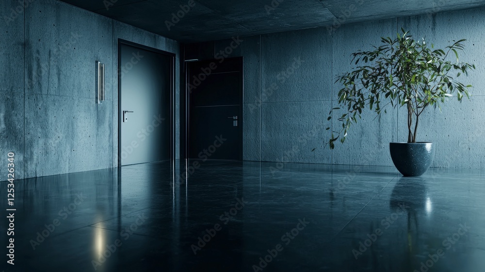 Poster Minimalist interior design in modern architecture a high-quality perspective on simplicity and calm indoor spaces
