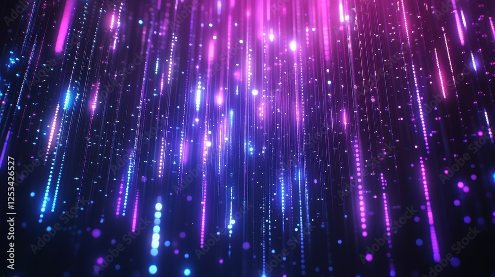 Poster wireless data transmission, high speed internet. information flow in abstract cyberspace. neural net