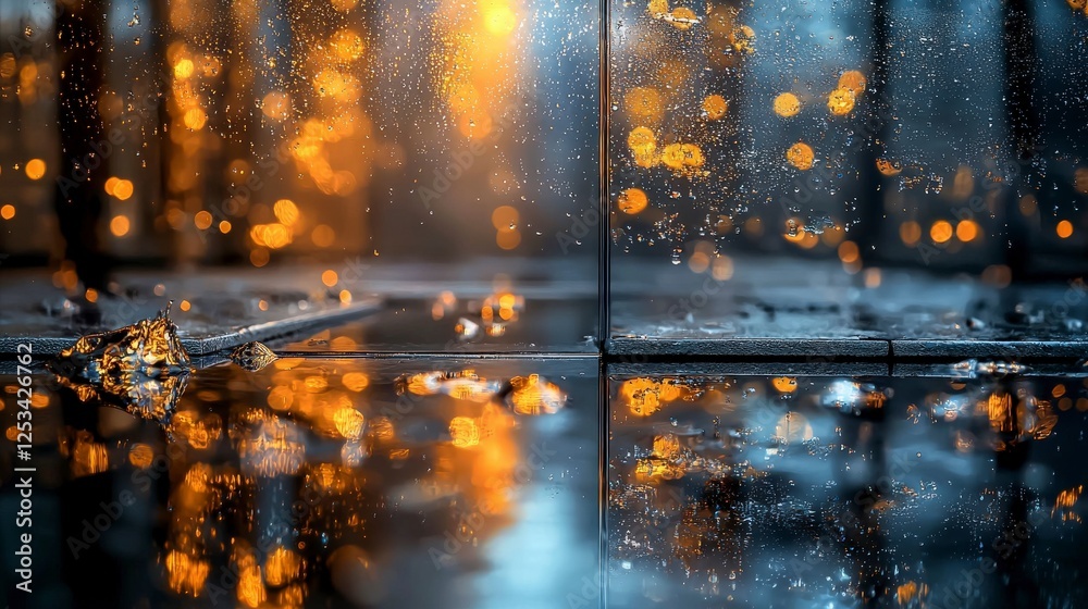Poster abstract glasslike reflection of soft diffused light urban environment photography contemporary art 