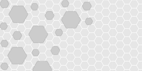 Hexagonal netting. Honeycomb background. Science Technologic Hexagonal Pattern Light Conceptual Illustration. Modern seamless pattern design with hexagonal molecular structures, technology. Realistic.