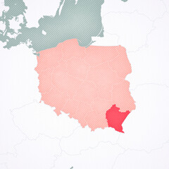 Map of Poland - Subcarpathia