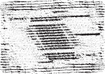 Monochrome texture composed of irregular graphic elements. Distressed uneven grunge background. Abstract vector illustration. Overlay for interesting effect and depth. Isolated on white background.