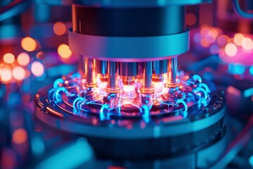 Futuristic Machine with Glowing Components