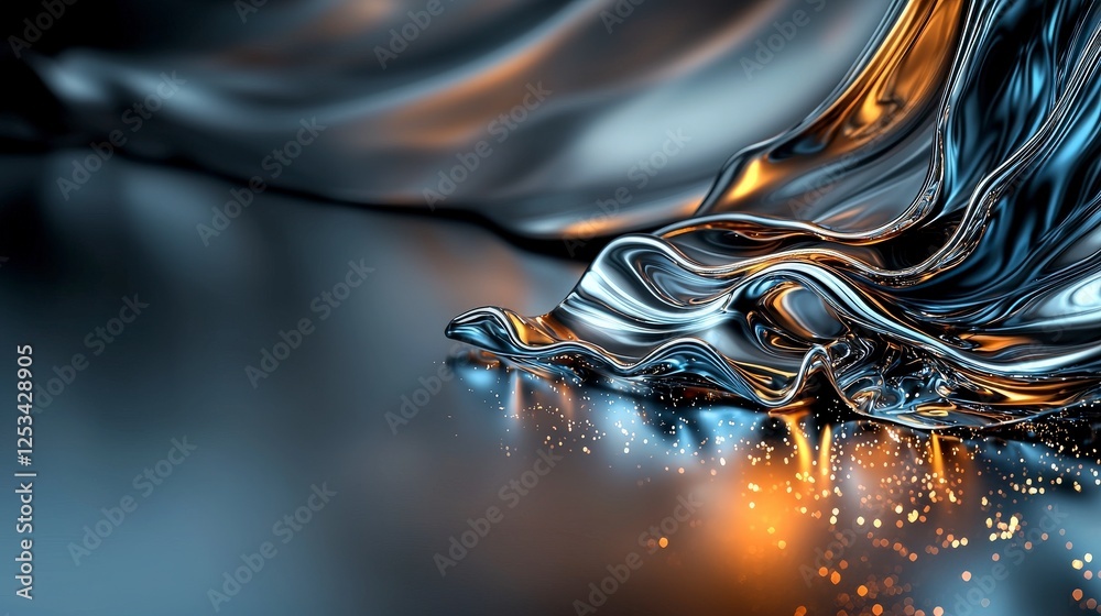 Leinwandbilder dynamic light reflections on metallic surface studio environment abstract art concept close-up viewp