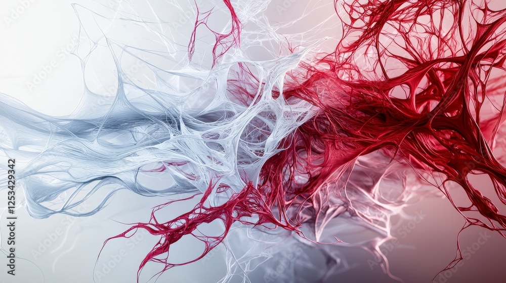 Leinwandbilder dynamic intersecting lines in contrasting shades of white and red abstract art digital design modern