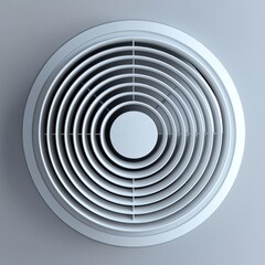 Fototapeta premium Circular vent on a plain wall, ideal for ventilation system visualizations