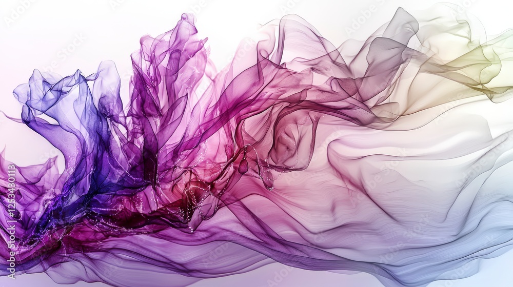 Poster translucent colors diffusing in shades of purple abstract art digital design creative space aestheti