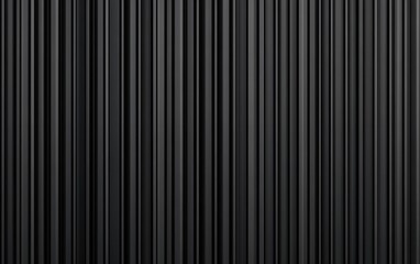 Dark black industrial metal surface with evenly spaced corrugated ridges and a smooth matte finish creating a durable and modern architectural texture for construction and urban design applications