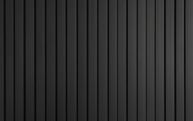 Dark black wooden panel wall with vertical planks and refined texture for luxury modern background and sophisticated interior design