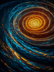 Whimsical imagery of glowing energy swirls juxtaposed against a serene backdrop.