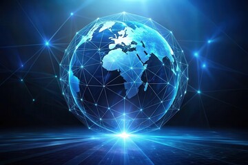 Fototapeta premium Global Network Connections A Futuristic Vision of Worldwide Interconnectivity and Data Flow