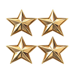 Obraz premium a group of three gold stars on a white background