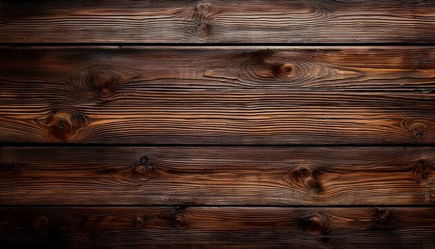 dark stained wood boards with grain and texture flat wood background with parallel horizontal lines