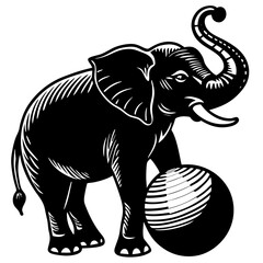 African elephant Loxodonta vector art illustration