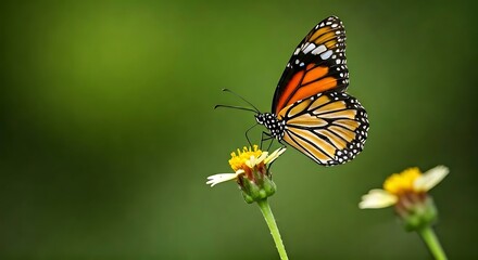 butterfly on flower real image