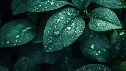 Fresh spinach leaves are covered in glistening water droplets, showcasing their vibrant color and dewy freshness in a kitchen environment