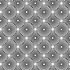 Black and white overlapping circle pattern	
