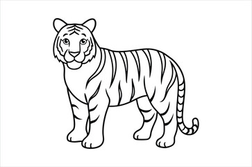 Fototapeta premium tiger vector, icon vector illustration, tiger silhouette of a tiger isolated on a white background, eps, png, svg, vector,