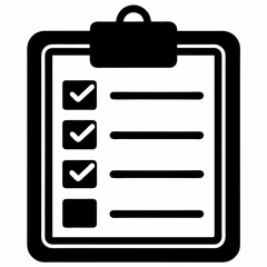 Checklist Clipboard Silhouette Icon: Simple, Clean, and Versatile Design for Business and Project   