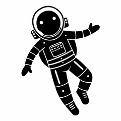 Cosmic Wanderer: Silhouetted Astronaut Floating in the Vastness of Space cool bold dark nasa stars  