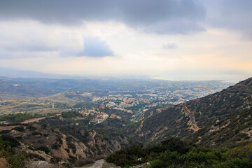 Fototapeta premium Scenic mountain view over Paphos Cyprus 20.11.2024