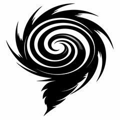 Whirlwind Silhouette: Powerful, Isolated Tornado Vector Graphic, Perfect for Design Projects and    