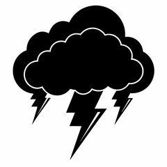 Dramatic Silhouette of Storm Clouds Gathering, Isolated on White Background, Perfect for Design     