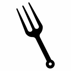 Elegant Tuning Fork Silhouette Icon, Isolated White Background, Perfect for Music, Audiology, and   