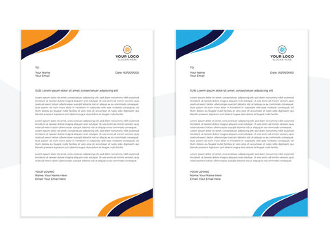 Modern Creative & Clean style letterhead Template with different colors