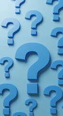 Questions, Questions Everywhere! A Sea of Blue Questions - Asking, Pondering, Seeking Answers! Explore Uncertainty and Curiosity