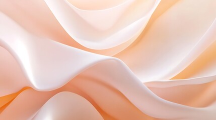 Abstract Draped Fabric in Peach and White Hues