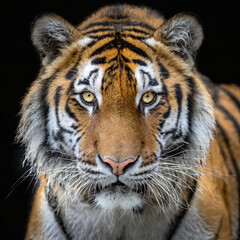 Obraz premium Tiger with a black background 