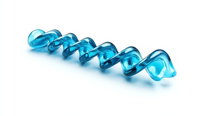 Obraz premium a DNA strand hologram, futuristic genetic research, cyberpunk style, blue hues, isolated on white background