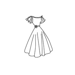 vector illustration of a wedding dress