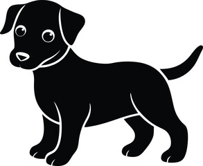 vector illustration of a black dog